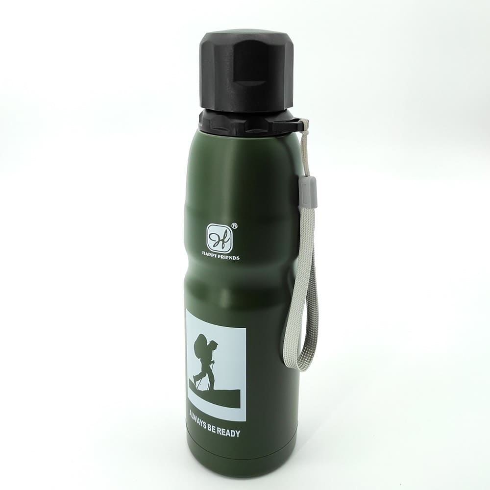 Cantimplora de Agua para Senderismo Viaje Deporte de Acero Inoxidable 750 ml verde 1 Cantimplora de Agua para Senderismo