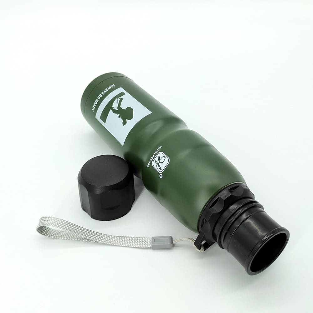 Cantimplora de Agua para Senderismo Viaje Deporte de Acero Inoxidable 750 ml verde 3 Cantimplora de Agua escolar