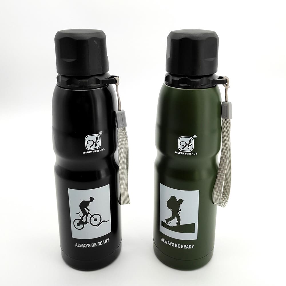 Cantimplora de Agua para Senderismo Viaje Deporte de Acero Inoxidable 750 ml verde 2 Cantimplora de Agua para Senderismo verde y negra